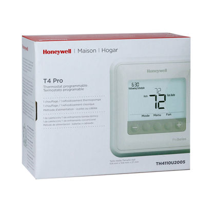 Picture of THERMOSTAT T4 PROGRAMMABLE  SINGLE STAGE HONEYWELL # TH4110U2005/U