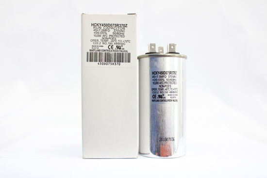 Picture of CAPACITOR 45+7.5MFD/370VAC ROUND HCKY450D075R370Z