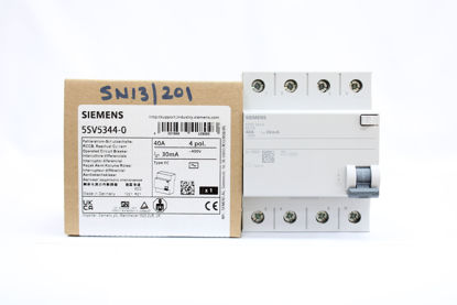 Picture of RCCB TYPE AC 4P/40A 30MA (0.03A) , P/N # 5SV5344-0, SIEMENS