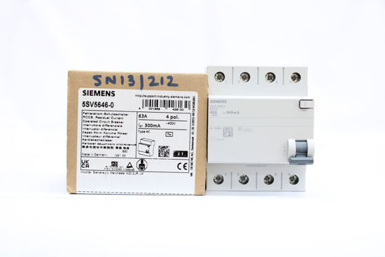 Picture of RCCB TYPE AC 4P/63A 300MA (0.3A ), P/N # 5SV5646-0, SIEMENS